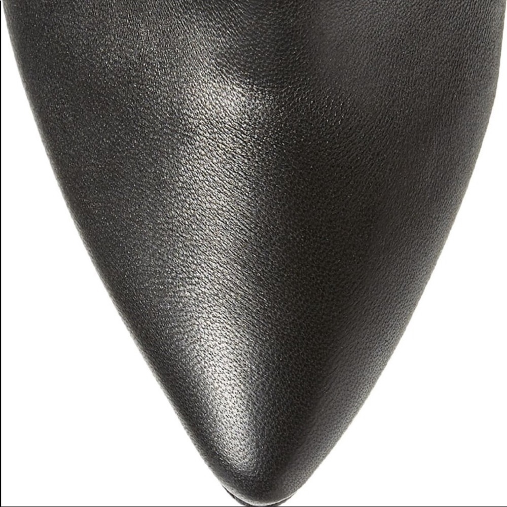 Lulu's Black Two-Tone Leather & Suede Heeled Boots - Picture 3 of 8